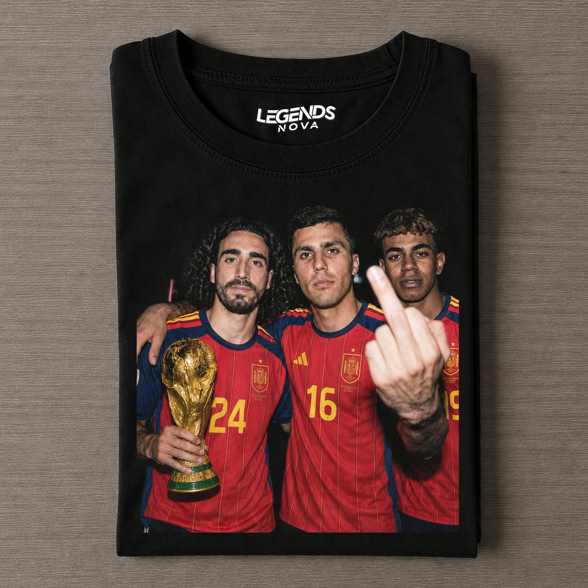 Lamine Yamal & Marc Cucurella & Rodri 2026 Champion Tee