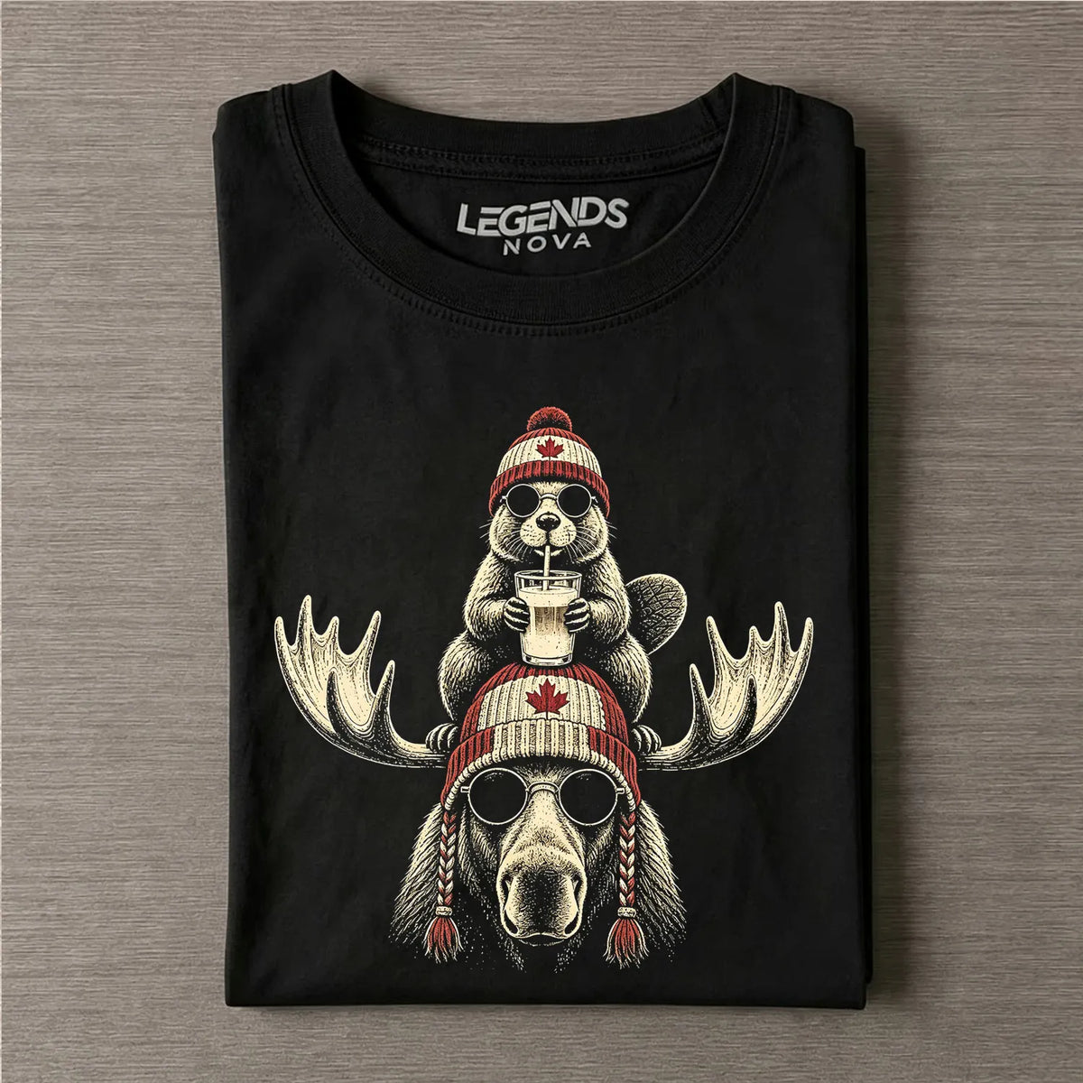 Canadian Beaver Moose Funny T-shirt