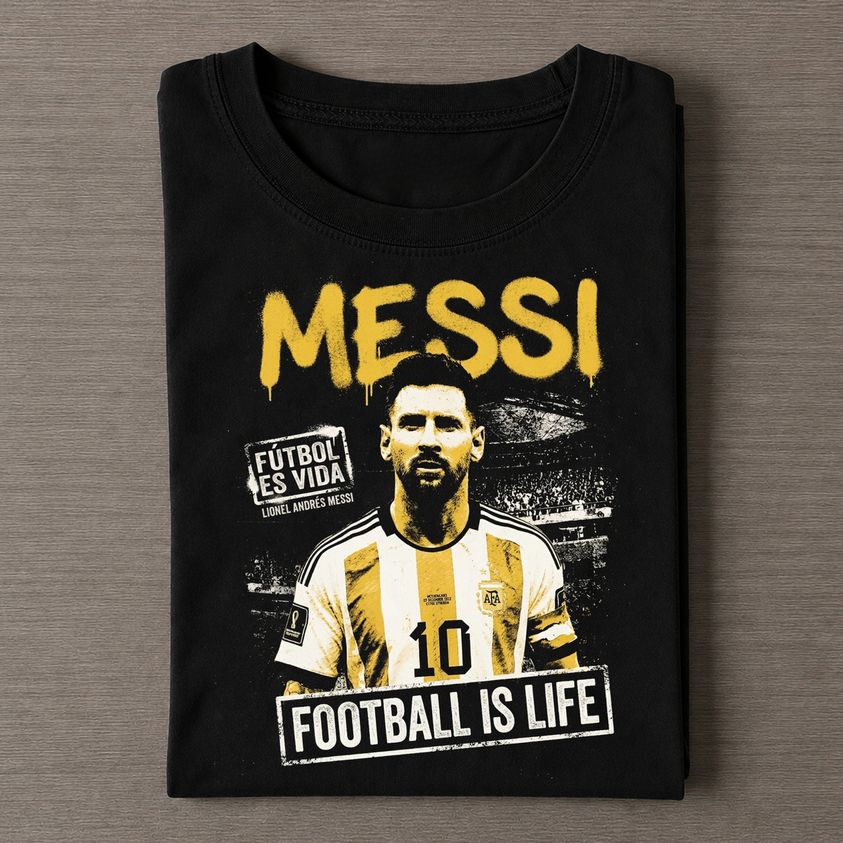 Lionel Messi Football Is Life vintage Tee