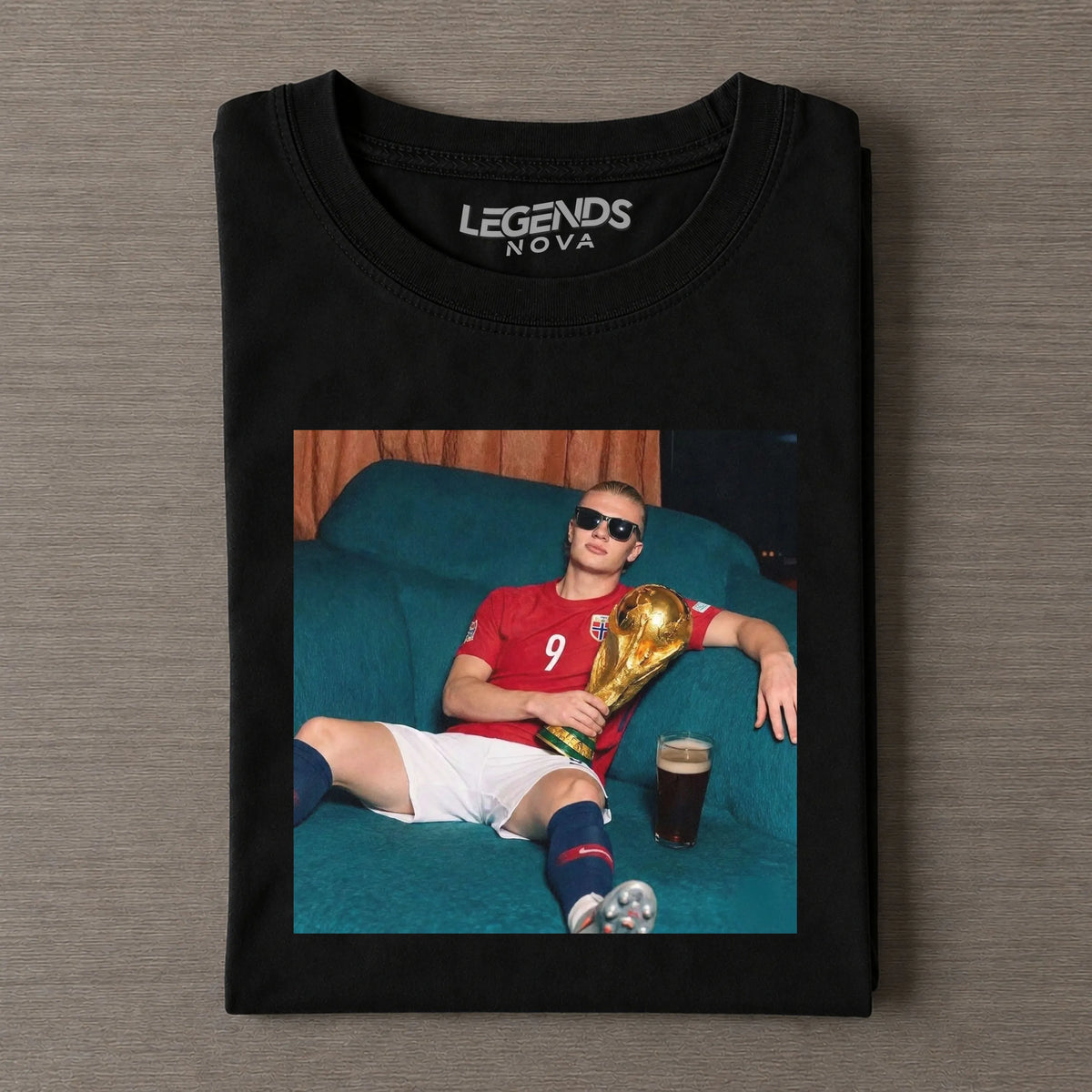 Lounging Haaland Norway Funny Vintage Tee