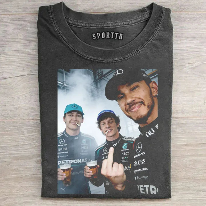 Triple Edge :F1 George Russell & Kimi & Lewis Hamilton T-shirt
