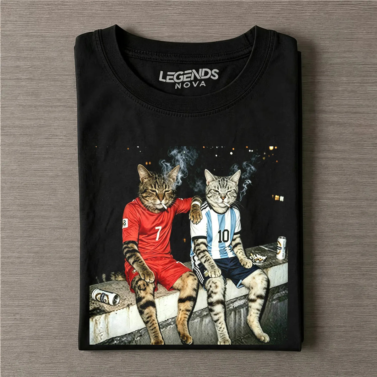 Football Cat Drinking Humor T-shirt