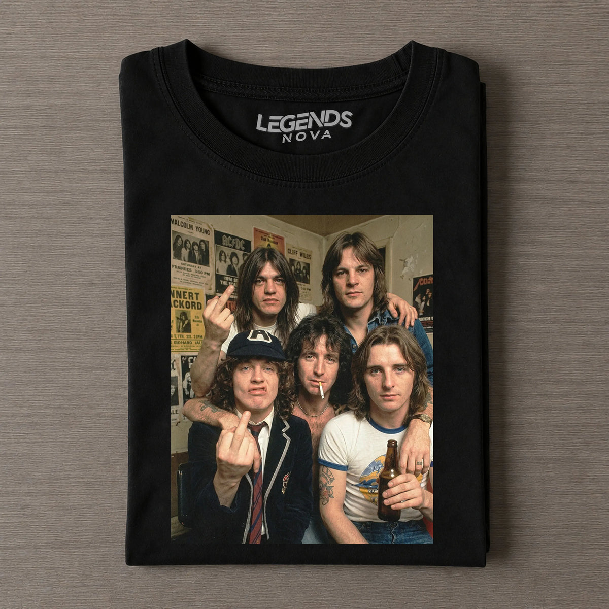 Funny ACDC Vintage Rock Band Tee