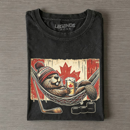 Canadian Beaver Hockey Funny T-shirt