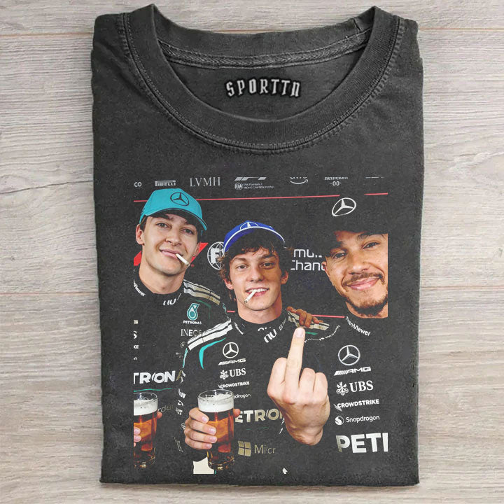 Triple Edge :F1 George Russell & Kimi & Lewis Hamilton T-shirt