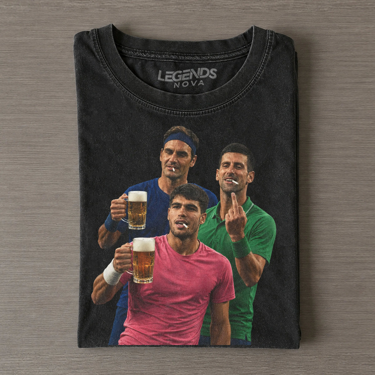 Carlos Alcaraz & Roger Federer & Novak Djokovic 2026 Vintage T-shirt