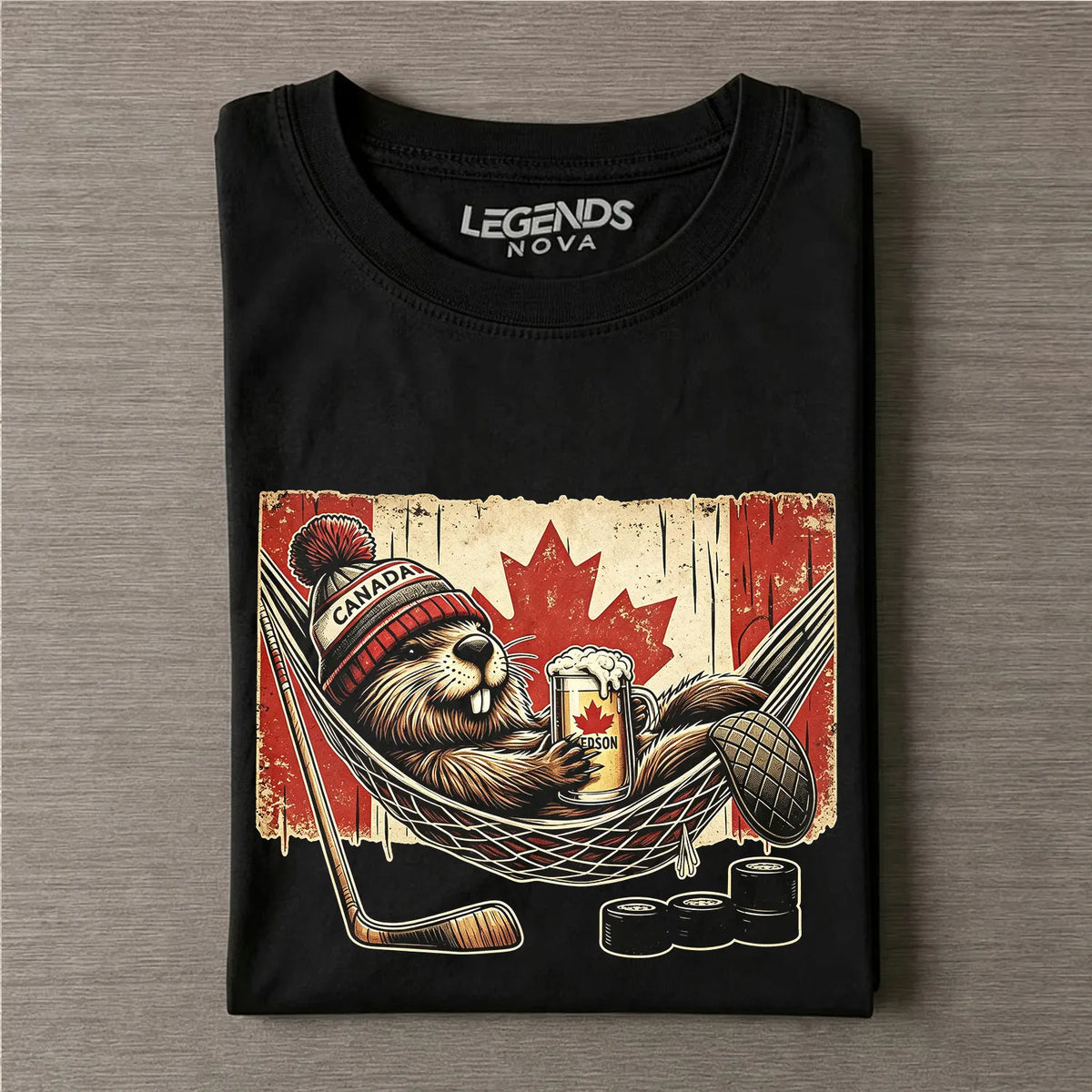 Canadian Beaver Hockey Funny T-shirt