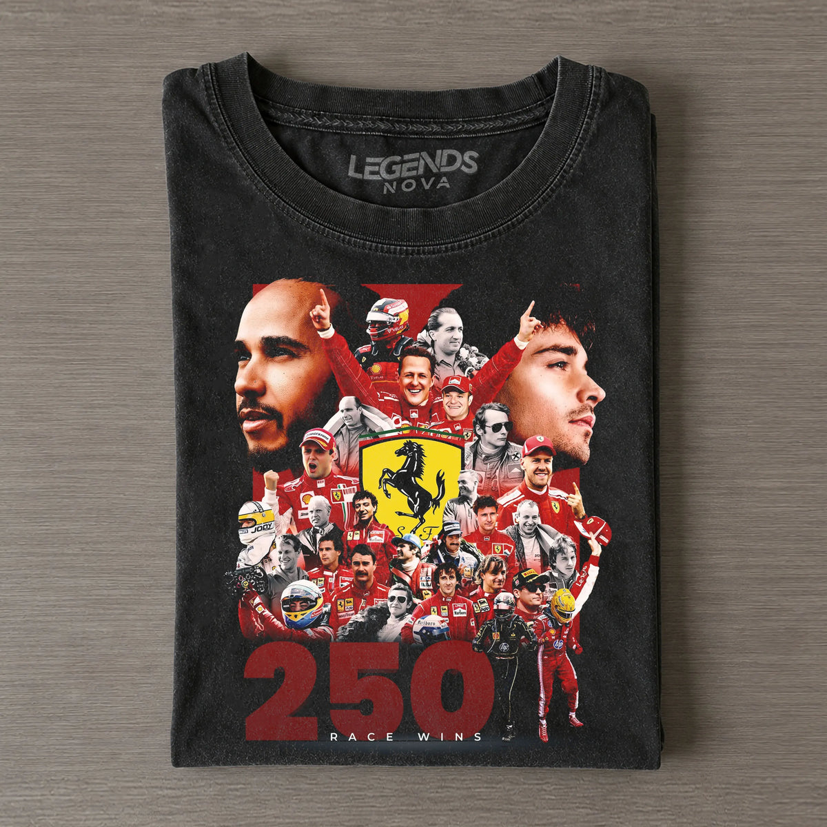 250 Race Wins Legend Drivers Collage Tee