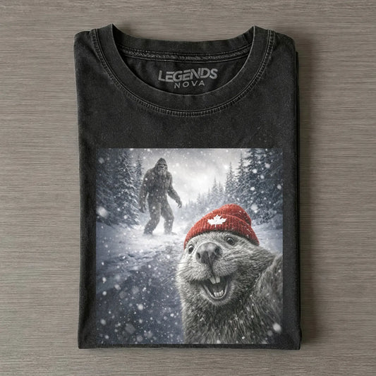 Beaver Selfie Encounter - Sasquatch Sighting T-shirt