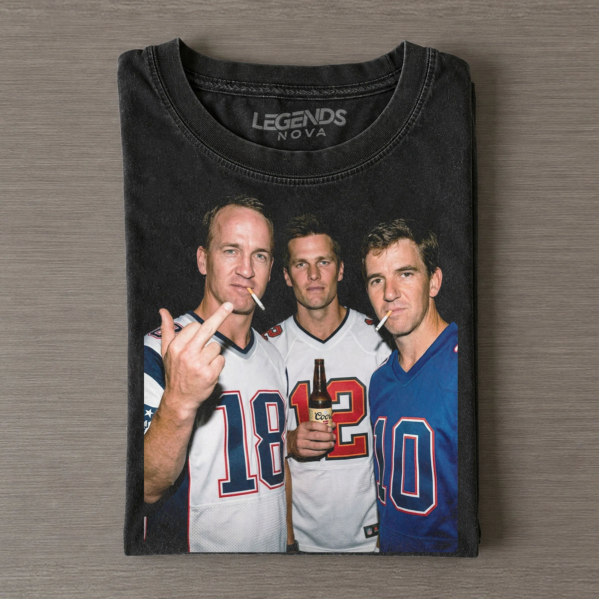 Eli & Peyton Manning & Tom Brady Football T-shirt