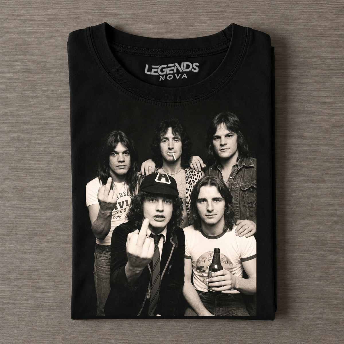 Funny ACDC Vintage Rock Band Tee